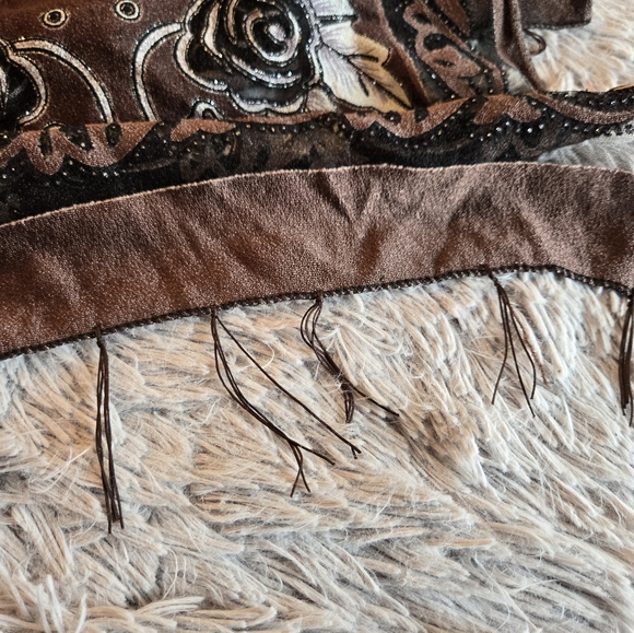 Brown and Black Long Scarf - Picture 9 of 11